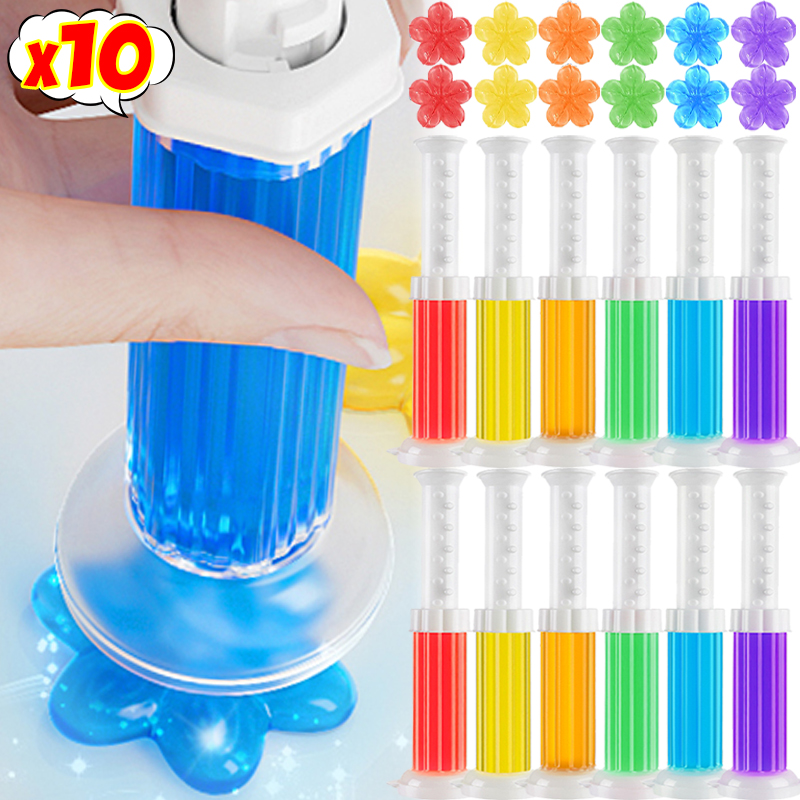 Gel Air Freshener - Color Flower Toilet Cleaner Gel Syringe