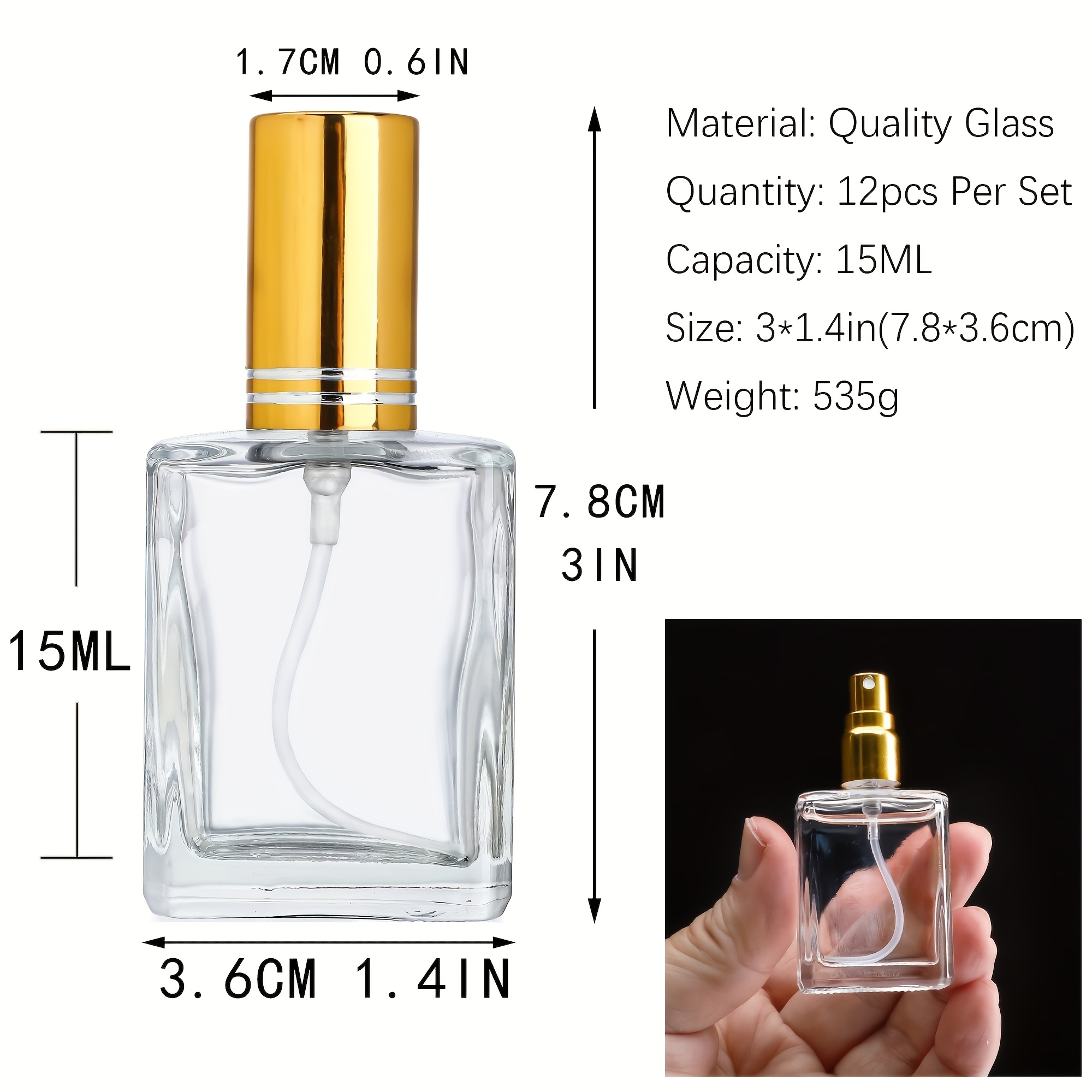 12pcs+6 accessories 15ml trans - Room Spray Bottle のレビューと価格