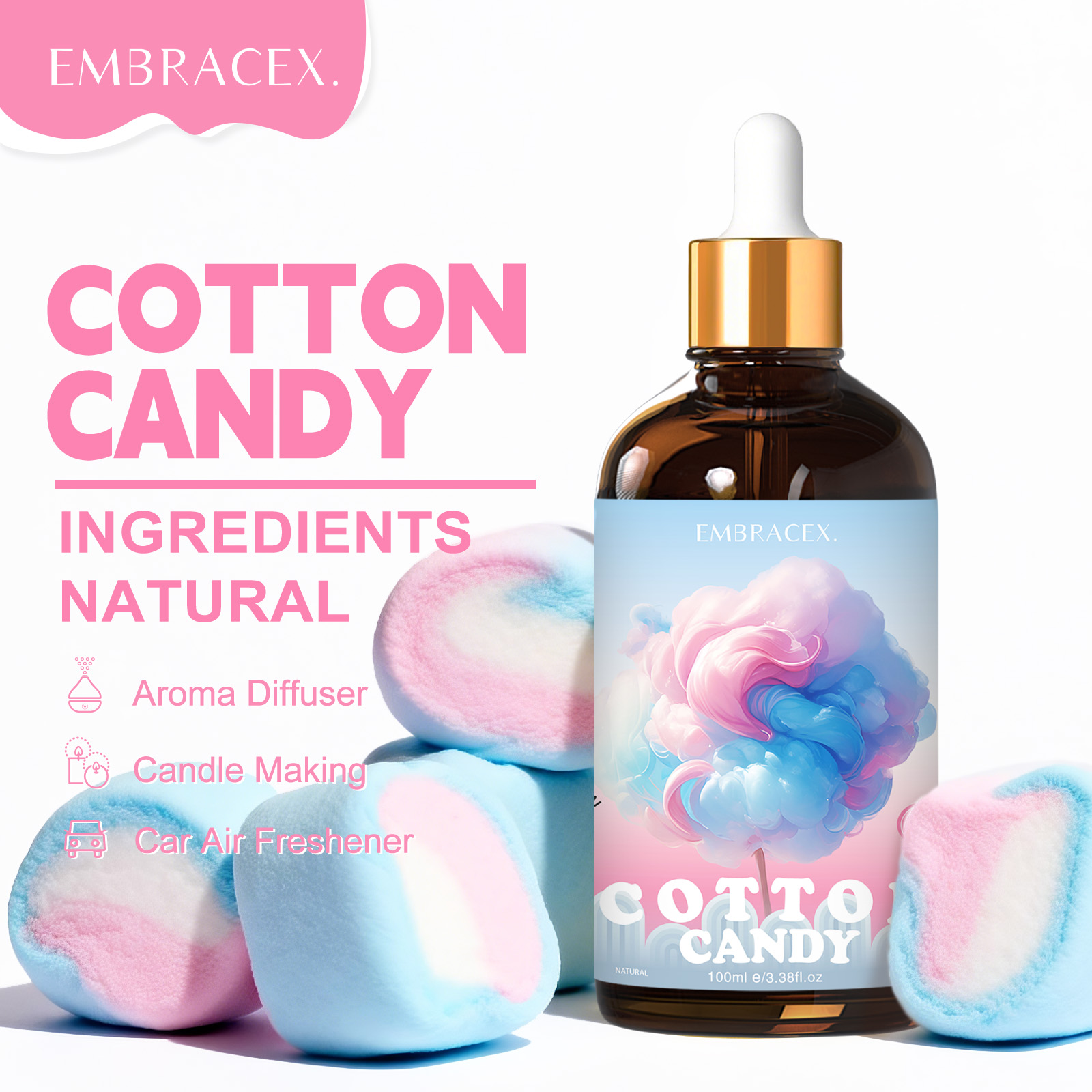 100ml Cotton Candy Essential O - Home Fragrance Accessories のレビューと価格